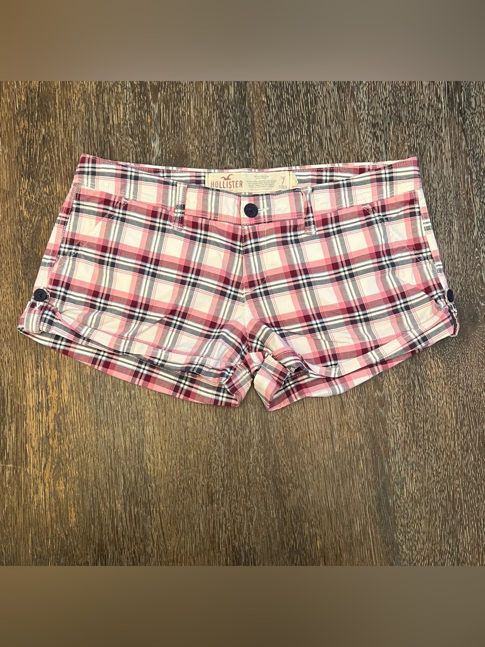 Hollister Plaid Micro Mini Shorts Size 7